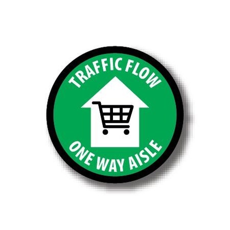 Ergomat 20in CIRCLE SIGNS Traffic Flow One Way Aisle DSV-SIGN 400 #3963 -UEN